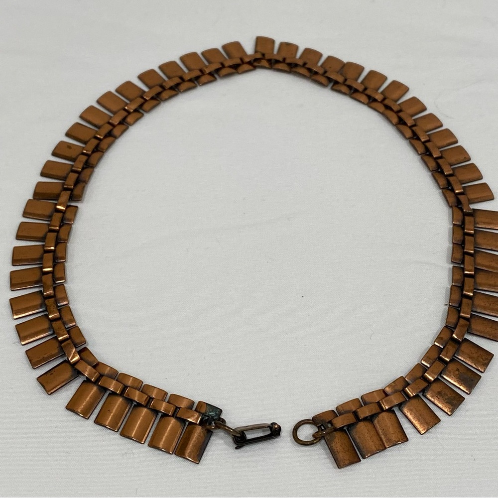 Vintage copper choker necklace in a "Peter Pan" design
